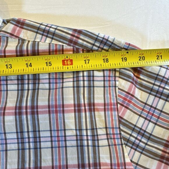 MAKER & COMPANY Mens Shirt Colorful Plaid Button Down Collar Cotton Casual L - Picture 9 of 13